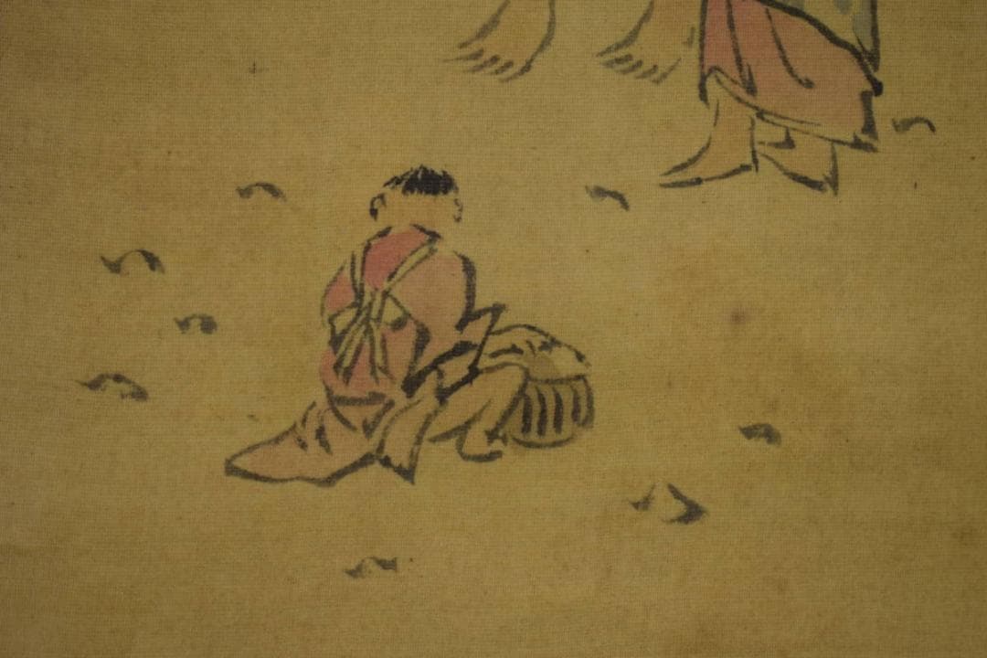 真作/岡本豊彦/人物図/布袋屋掛軸HI-321