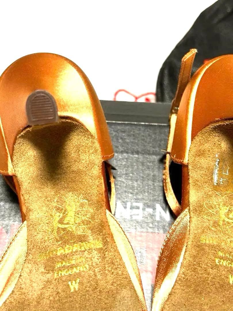 新品！スーパーダンス23センチ　社交ダンスラテン用オレンジブラウンオープントゥ