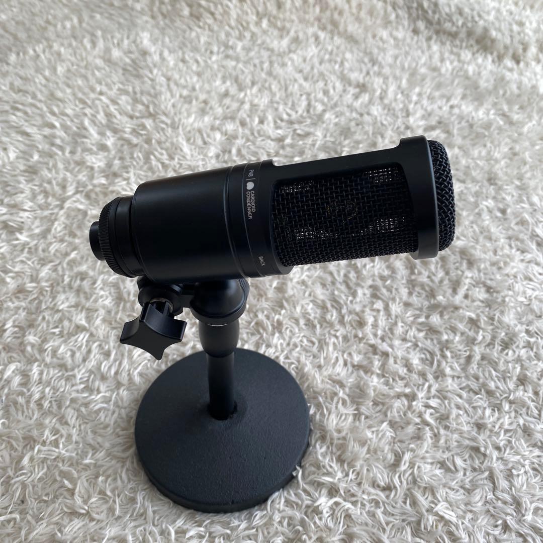 audio technica AT2020 コンデンサーマイク　スタンド付き！