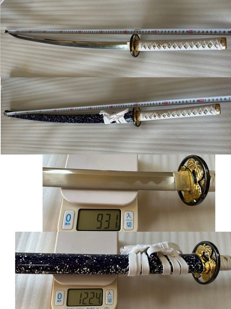 新品 模造刀　打刀 青い鞘　コスプレ 鞘付き長さ約105cm 26A1