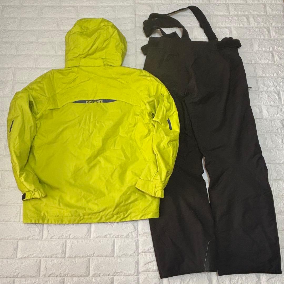 デサント　サイズO　スキー　スノーボード　ウェア　上下セット　ヒートナビ　黄色黒