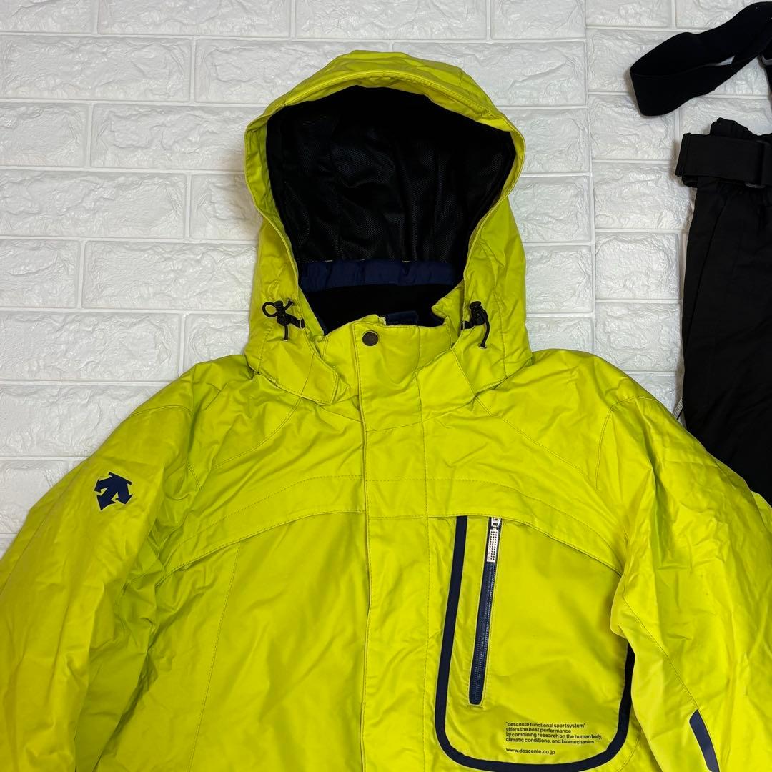 デサント　サイズO　スキー　スノーボード　ウェア　上下セット　ヒートナビ　黄色黒
