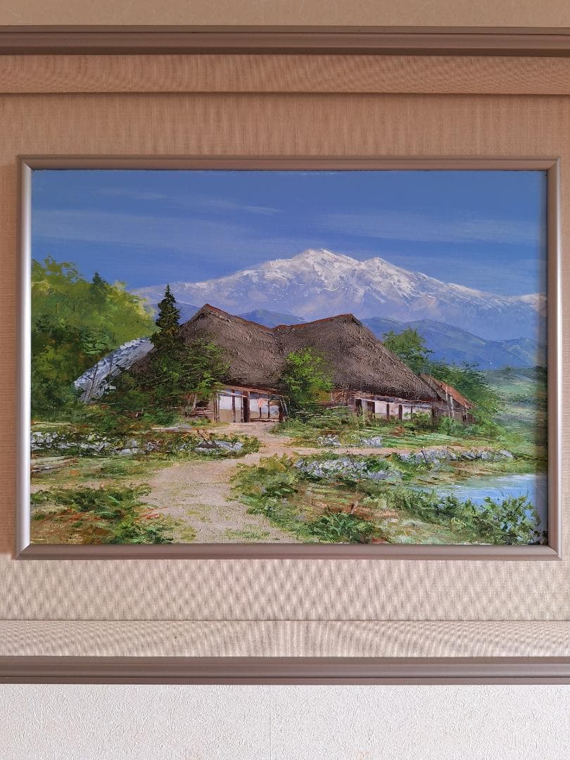 木下龍之介 作　里の民家 岩手 油絵 F4号 長辺333ｍｍ