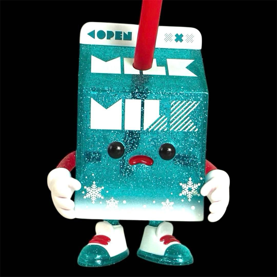 ジュースボックスボーイ　ソフビ　ミルクパック　ホリデーカラー　ブルーグリーン