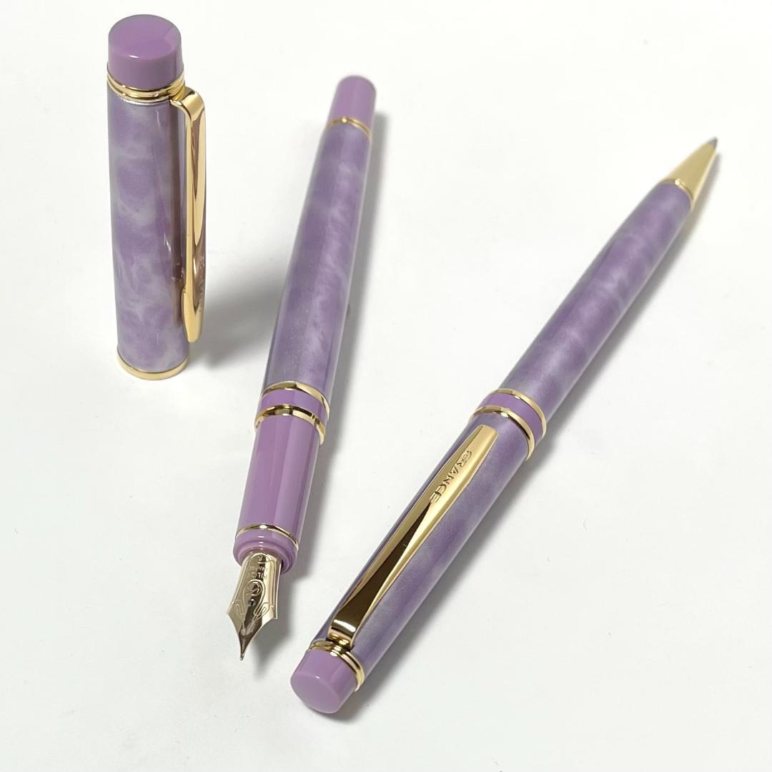 【ほぼ未使用】パイロット グランセ マーブルバイオレット 万年筆 ボールペン