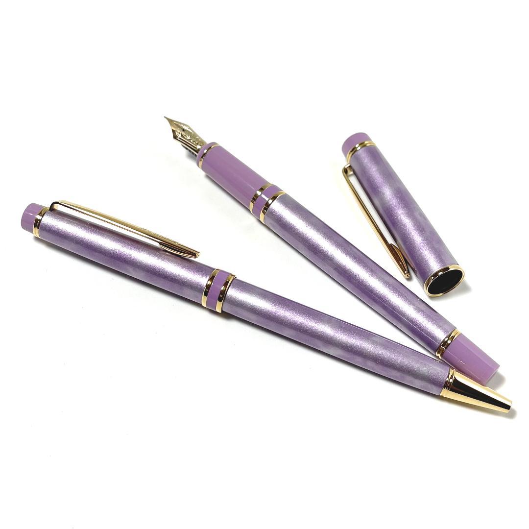 【ほぼ未使用】パイロット グランセ マーブルバイオレット 万年筆 ボールペン