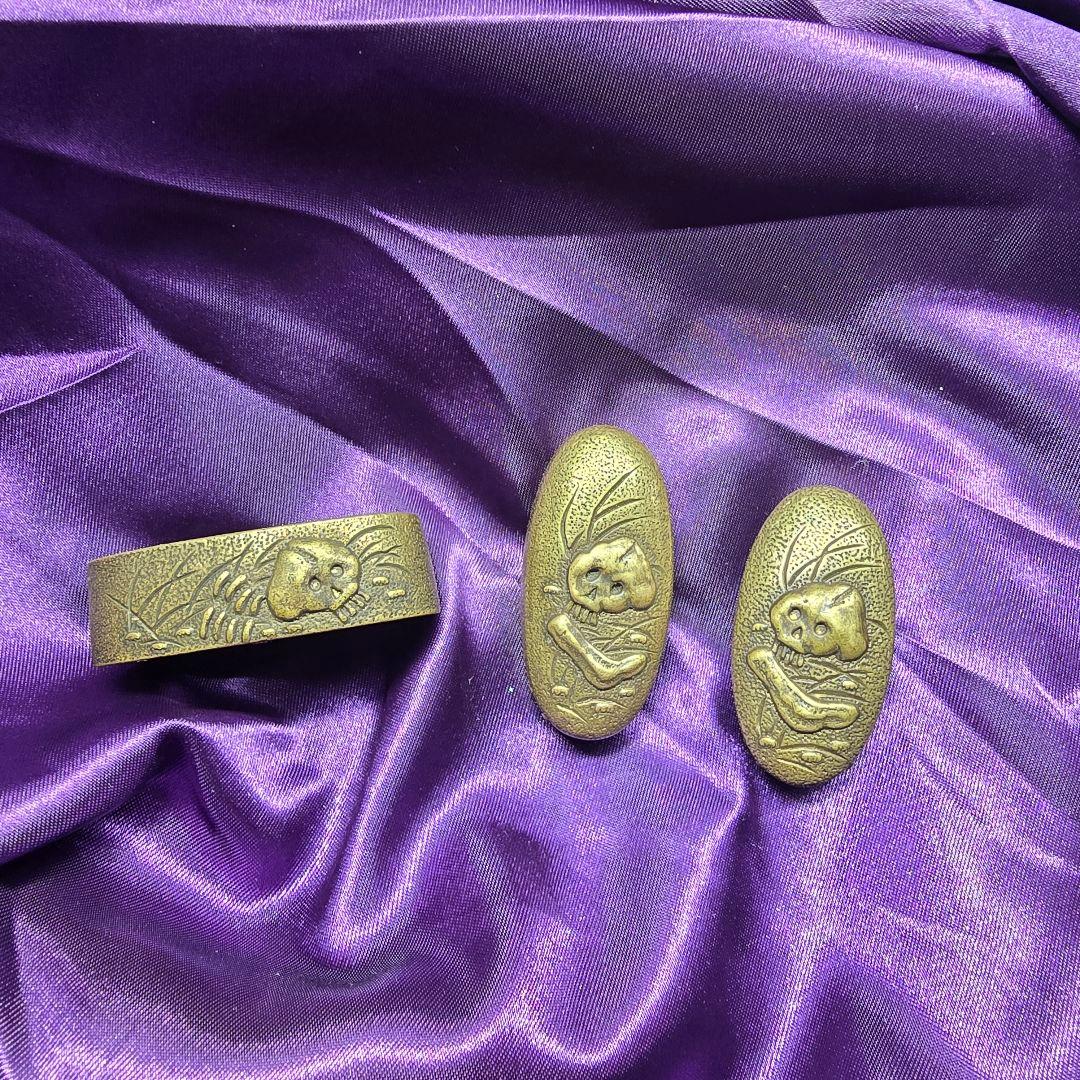 縁頭 鐺 一作金具3点 野晒图