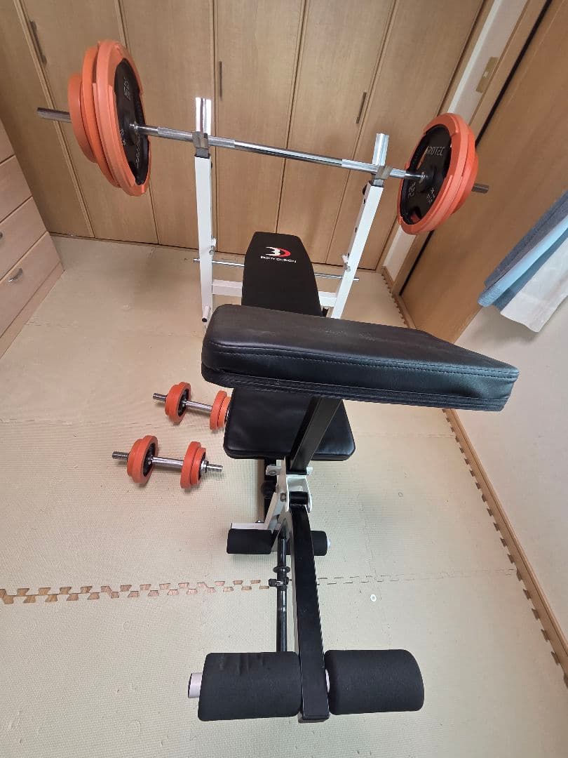 （正月割中）Body Designマルチプレスベンチ+アイロテックバーベルセット