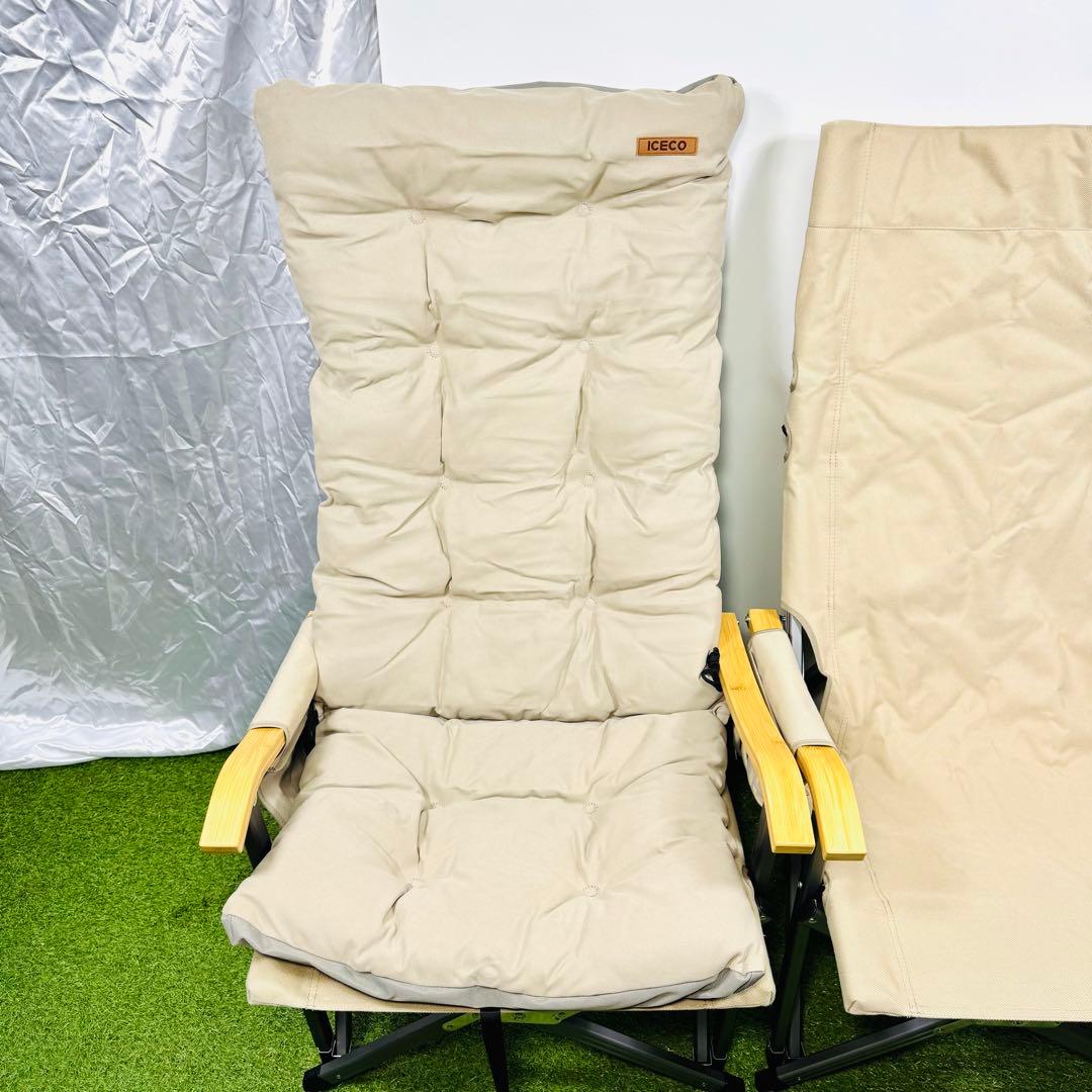 美品セット ICECO 折りたたみアウトドアチェア　クッションカバセット 2脚