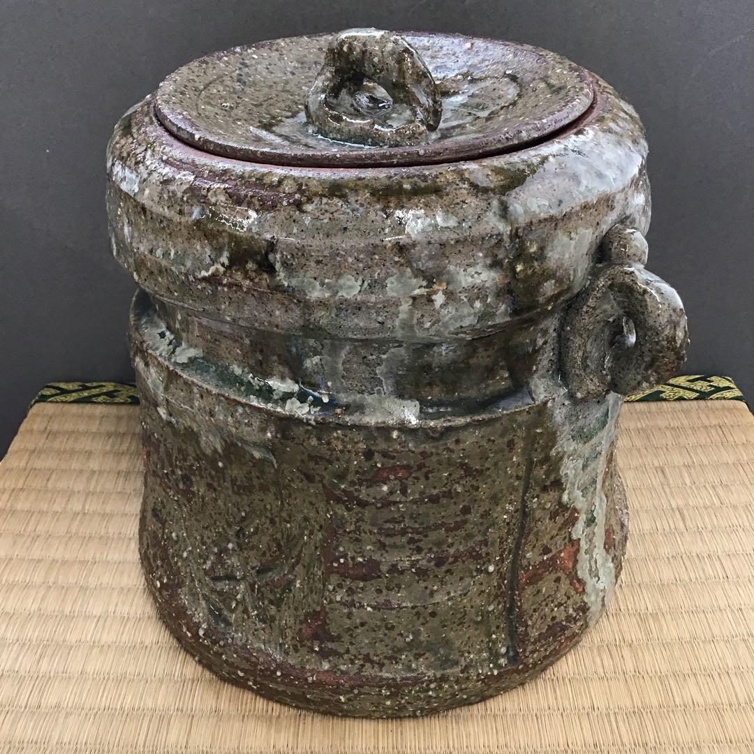 茶道具　水指　瀬戸伊賀水指　米山章臣作　共箱　S35MS