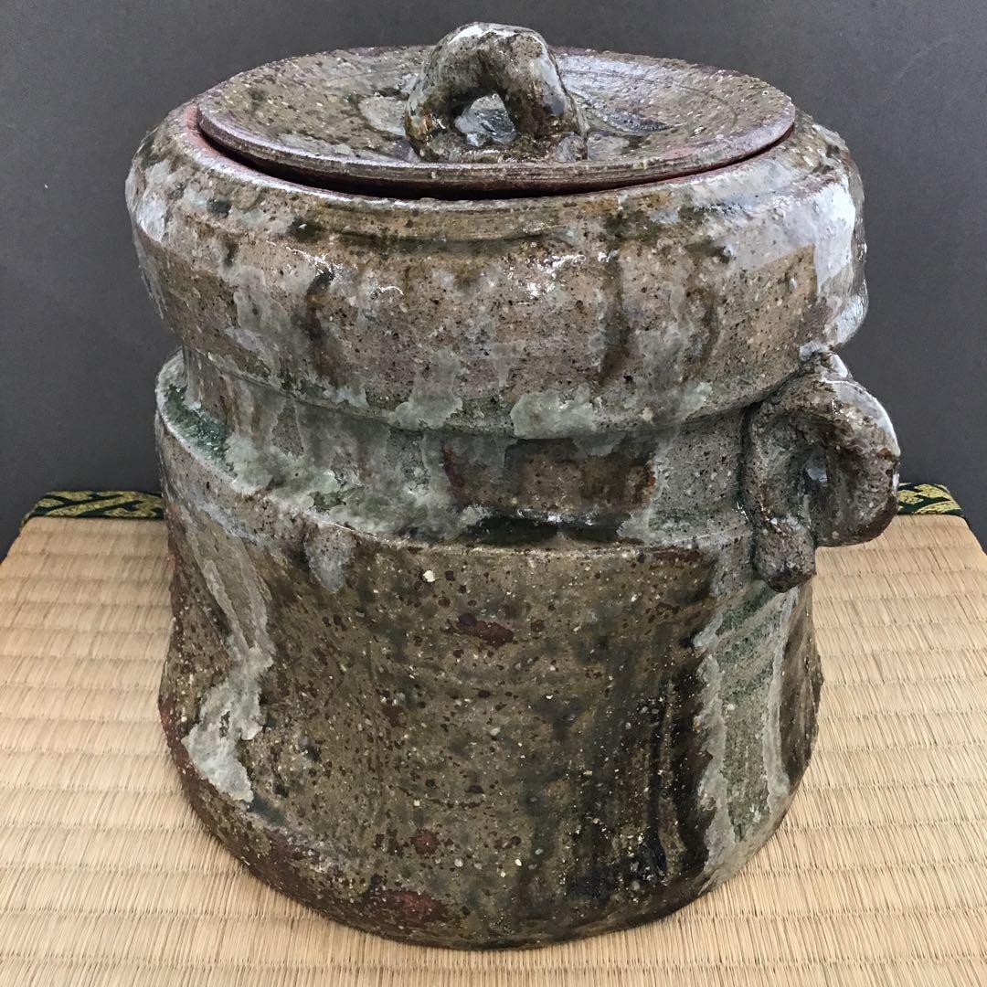 茶道具　水指　瀬戸伊賀水指　米山章臣作　共箱　S35MS