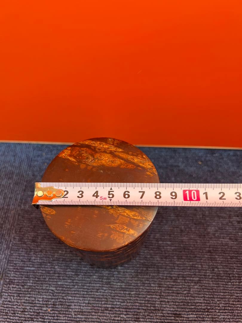 1246 桜皮細工 茶筒 木地　本けやき　未使用