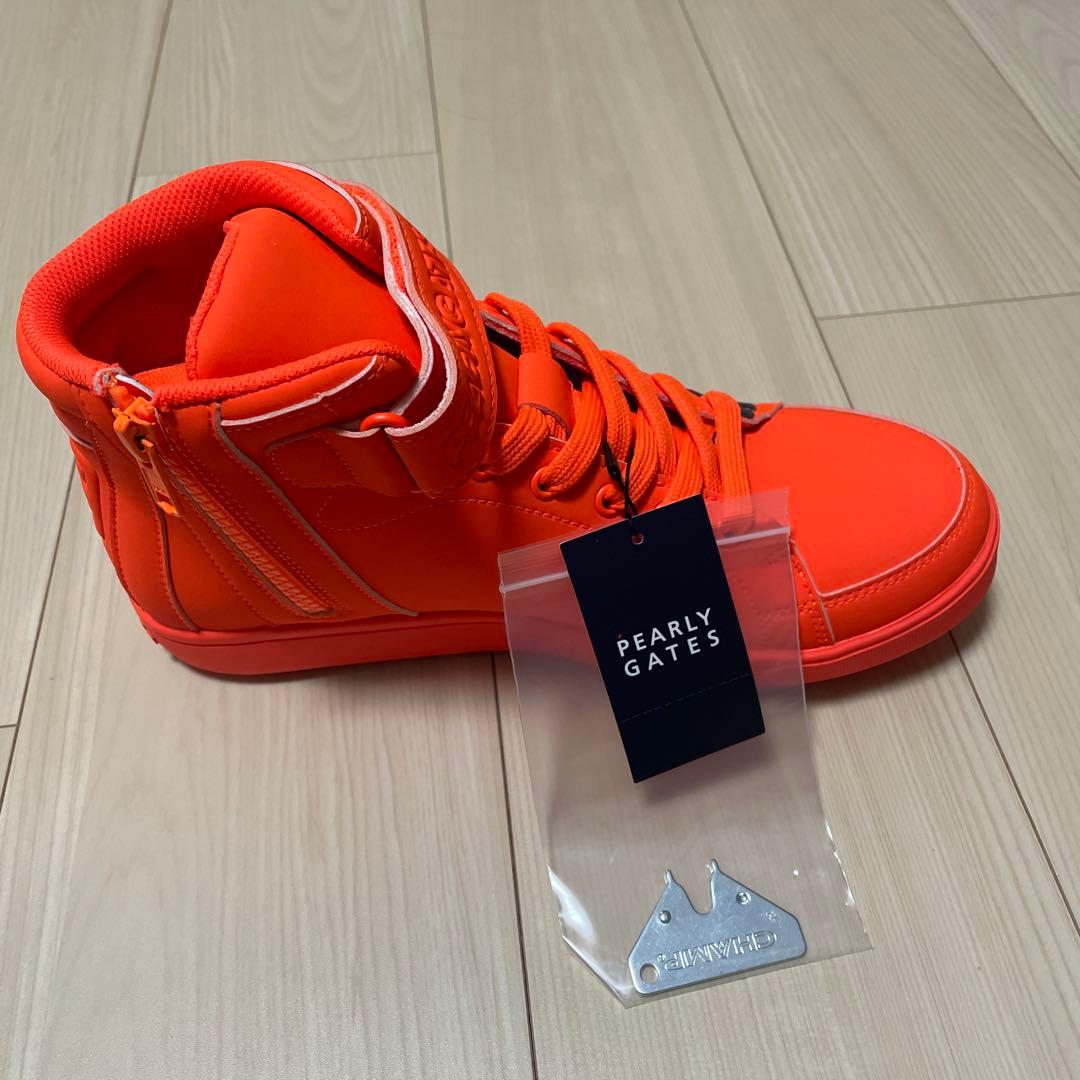 新品未使用PEARLY GATES ハイカットシューズ オレンジ24.5cm