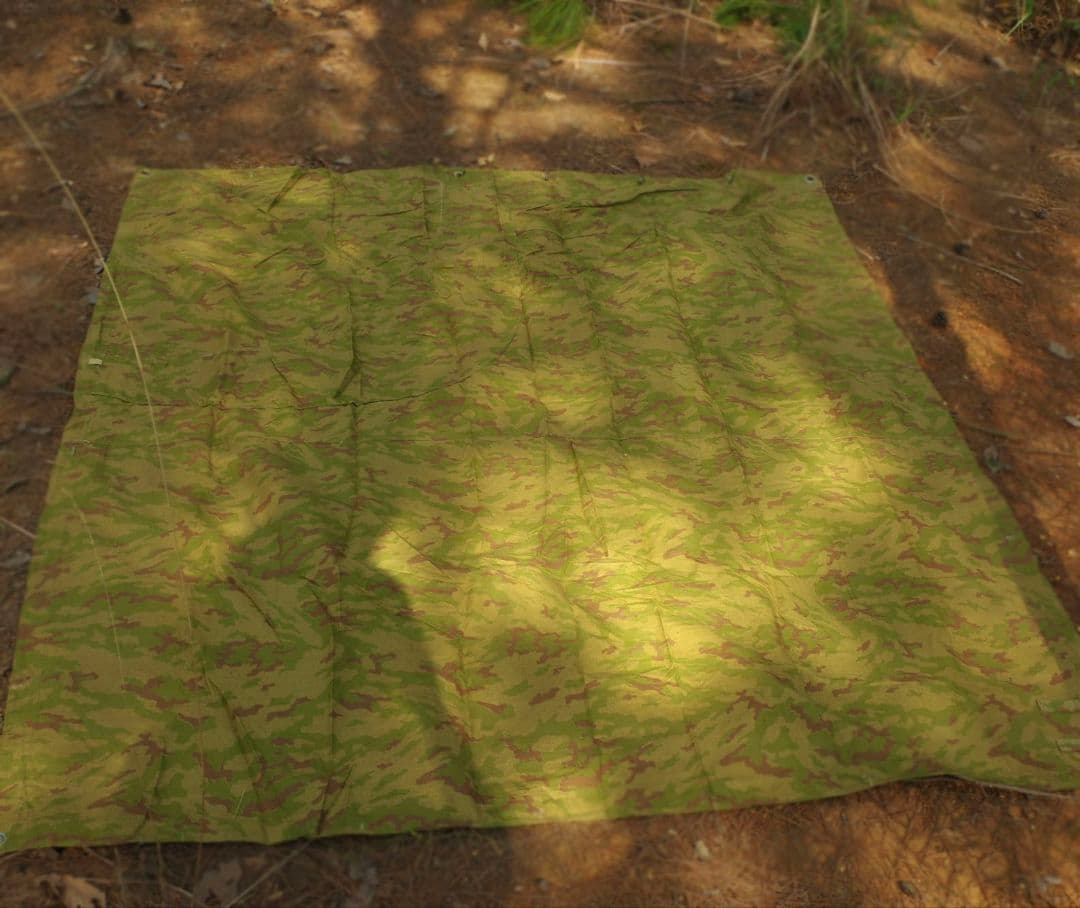 ロシア軍 ソ連軍 M69/81 VSR迷彩 ポンチョ タープ パラトカ 麻縄付き