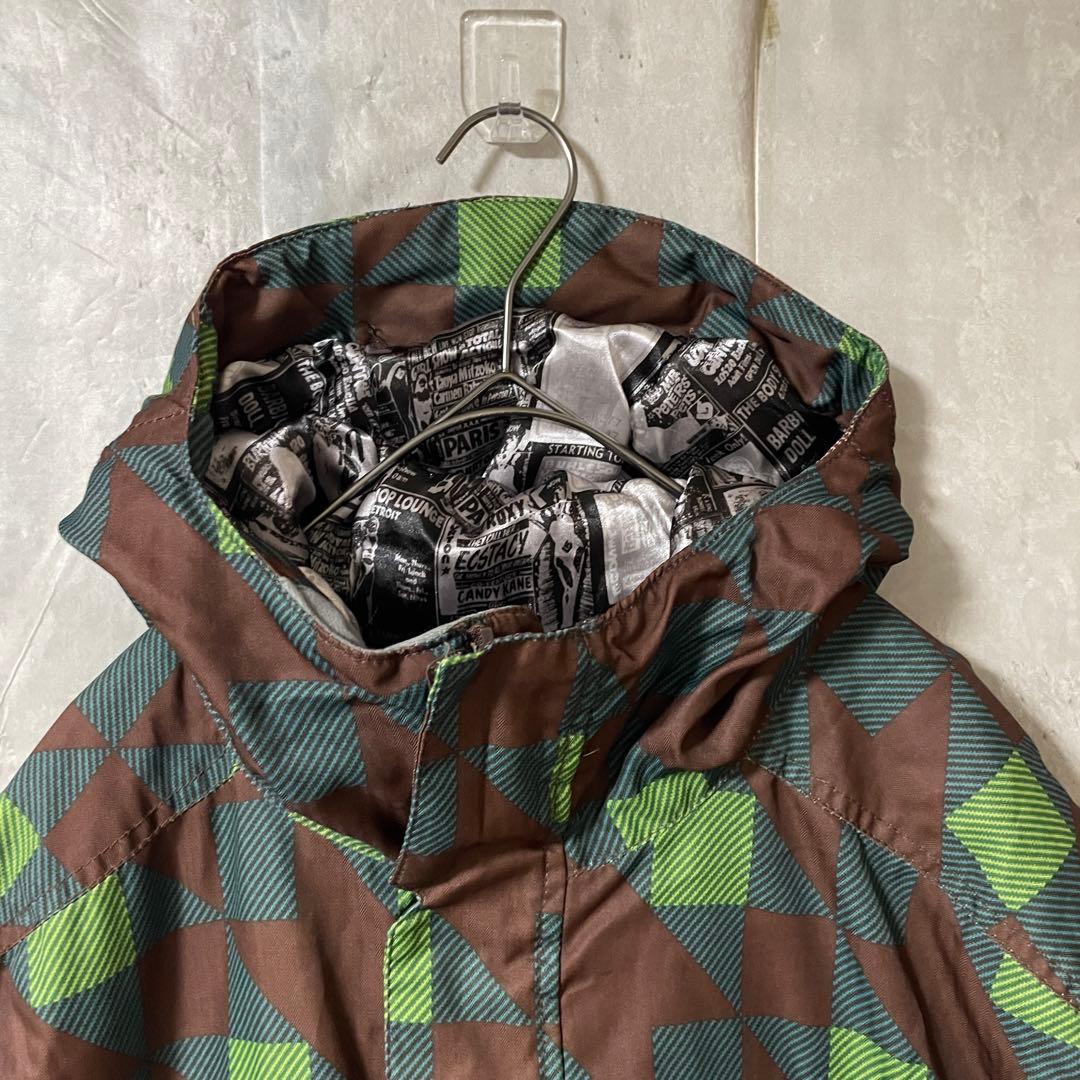 Burtonバートンスキーウェアスノーボードジャケットパーカーフードチェック総柄