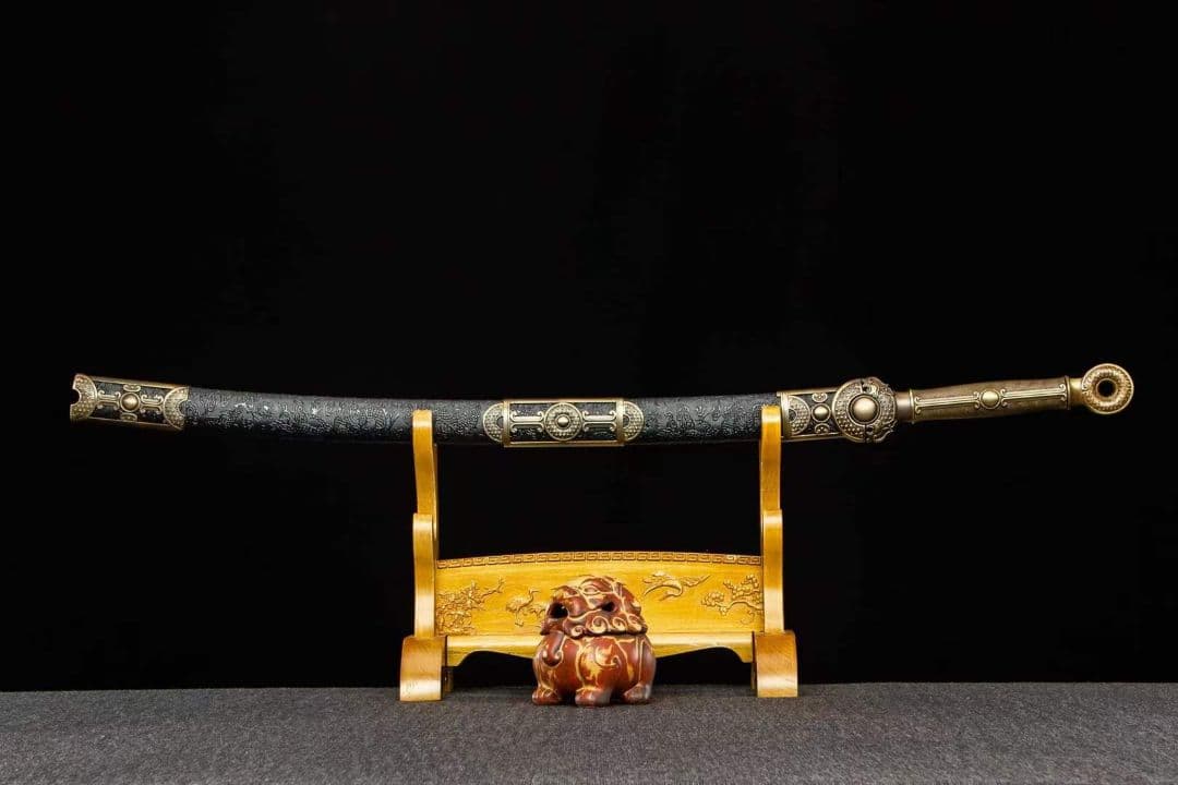 サンゴールド刺繍春刀-高性能マンガン鋼 古兵器 武具　刀装具　日本刀　模造刀