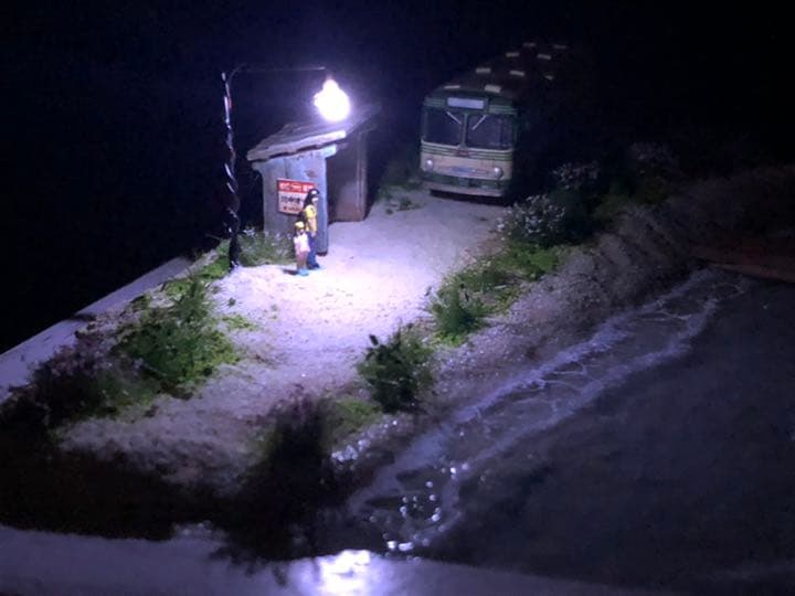 海が見えるバス停　ジオラマ