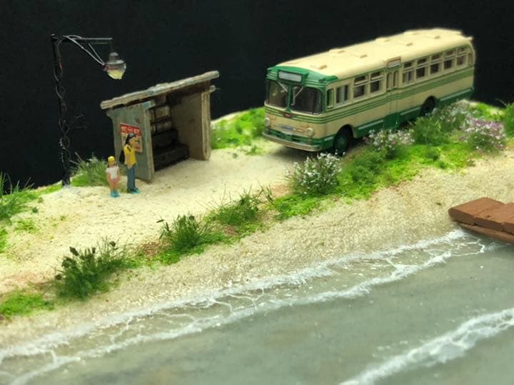 海が見えるバス停　ジオラマ