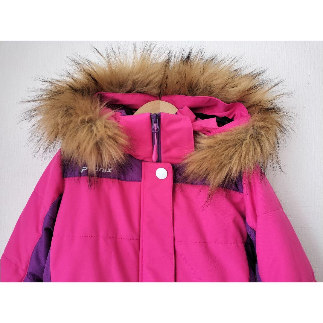 【美品】Phenix スキーウェア 女の子140 130上下 ファー ピンク紺
