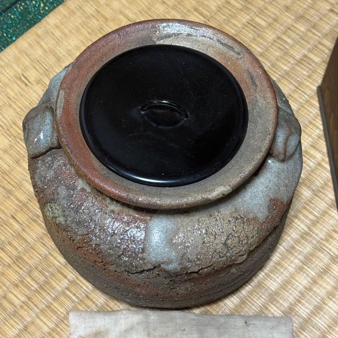 時代 古伊賀水指/日本美術 伊賀焼 茶道具 壷 骨董品 時代品 古美術品