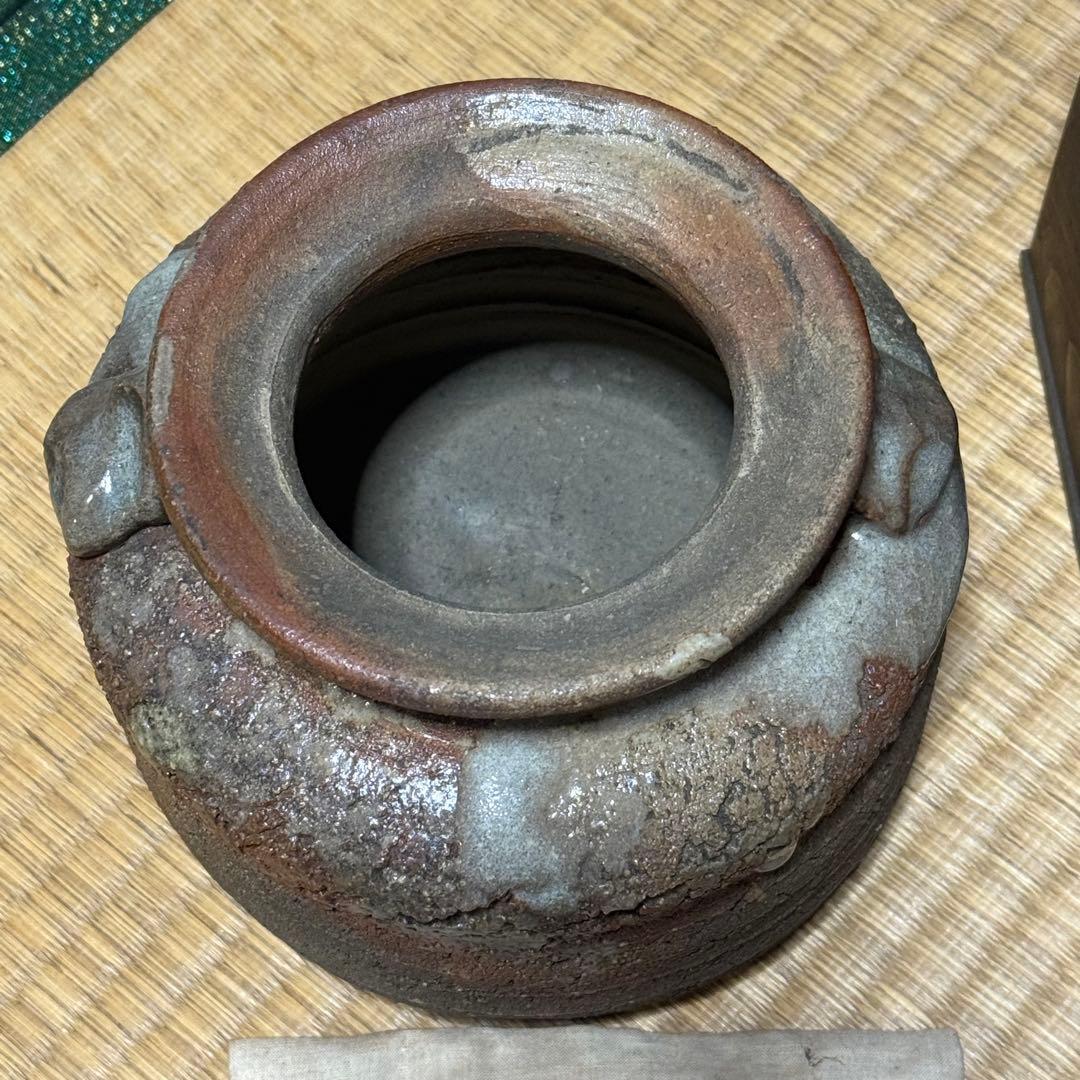 時代 古伊賀水指/日本美術 伊賀焼 茶道具 壷 骨董品 時代品 古美術品