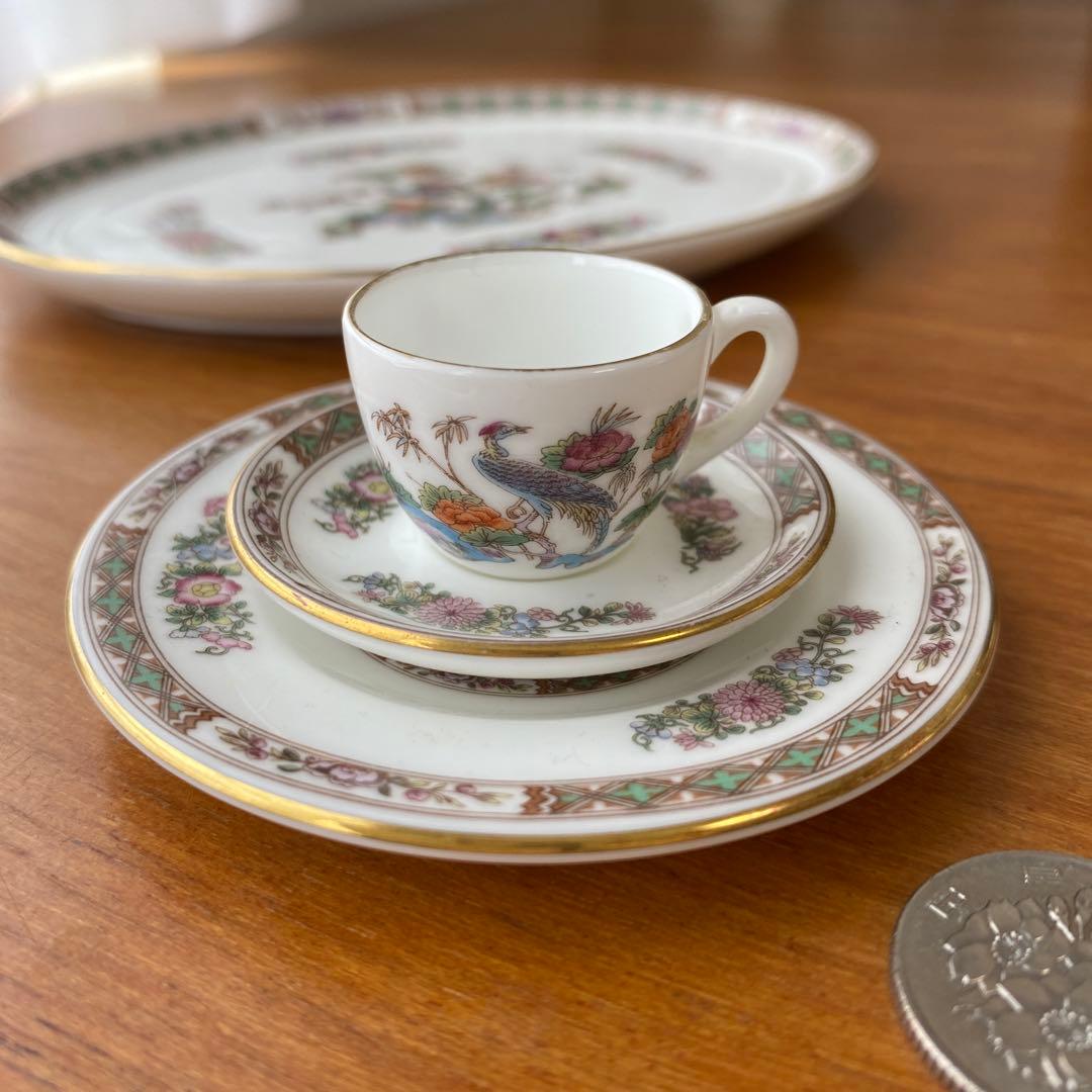 ウェッジウッド クタニクレーン　ミニチュア　ティーセット　孔雀　シノワズリ