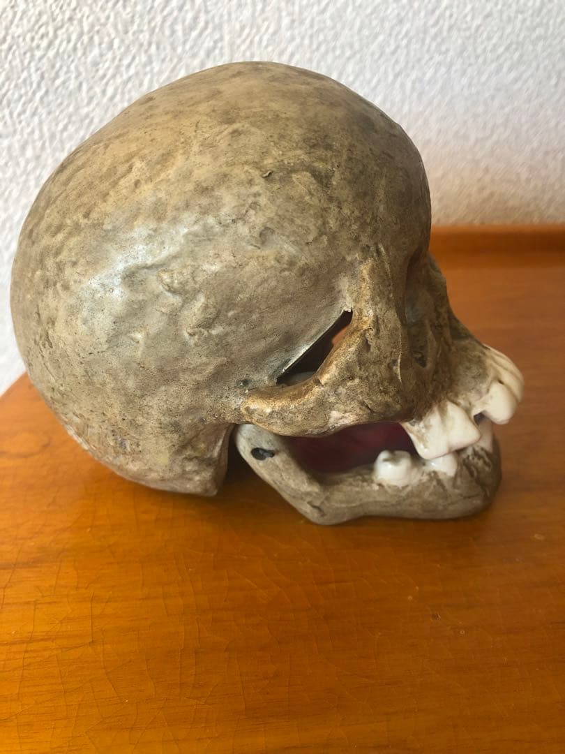 ビンテージ　スカル　髑髏　骸骨　骨董　ミッドセンチュリー　灰皿　アンティーク