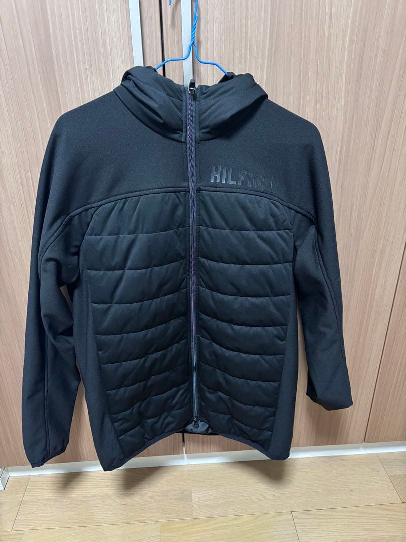 トミーヒルフィガー ゴルフ 中綿ジャケット フード付 ブラック L