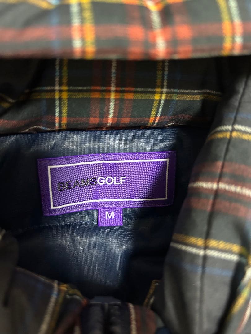 ビームスゴルフ 2WAY タータンチェック柄ダウンベスト 女性用 Mサイズ