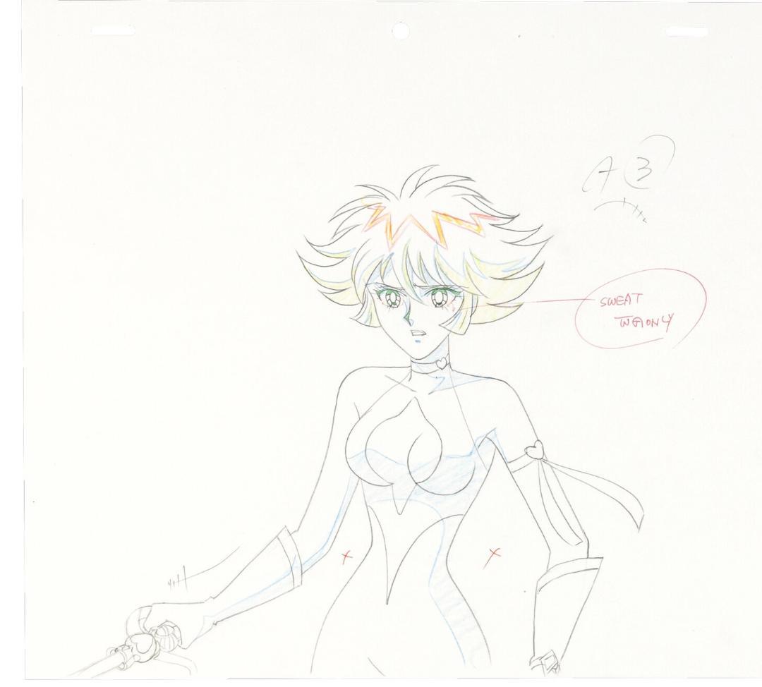 キューティーハニーF第29話キューティハニー レイアウト（直筆）と原画の 8枚