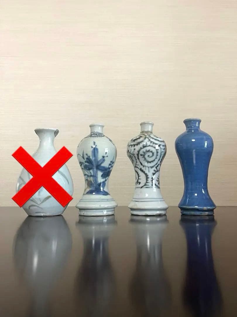 【バラ売可】江戸〜明治期 古伊万里 3点 染付 瑠璃 蛸唐草 一輪挿し 骨董