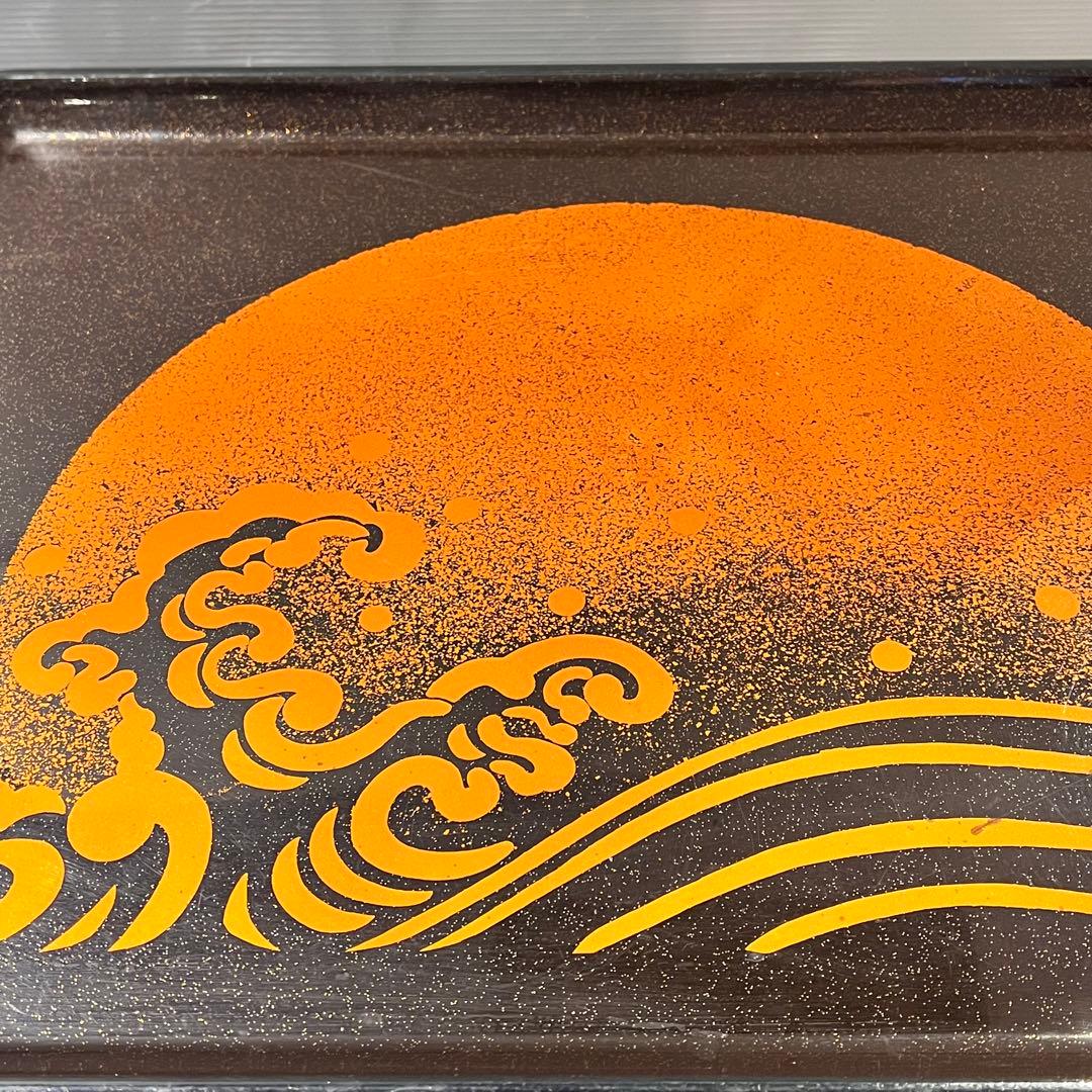 ③波　太陽　月　黒盆　和風　20枚　おまとめ　懐石　旅館　昭和レトロ