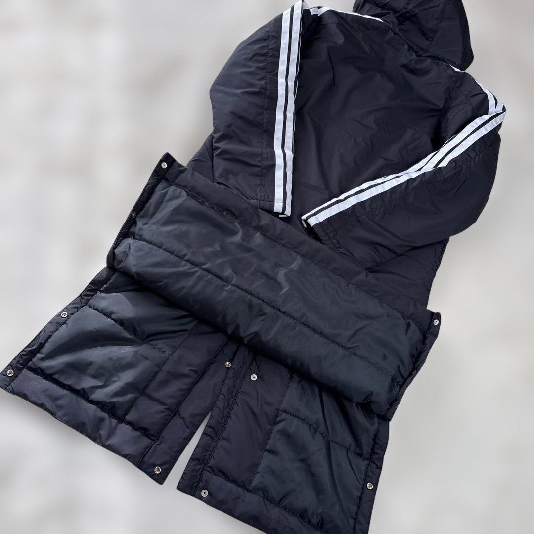 adidas ブラック ベンチコート フリース裏地 ボア M 【極美品】