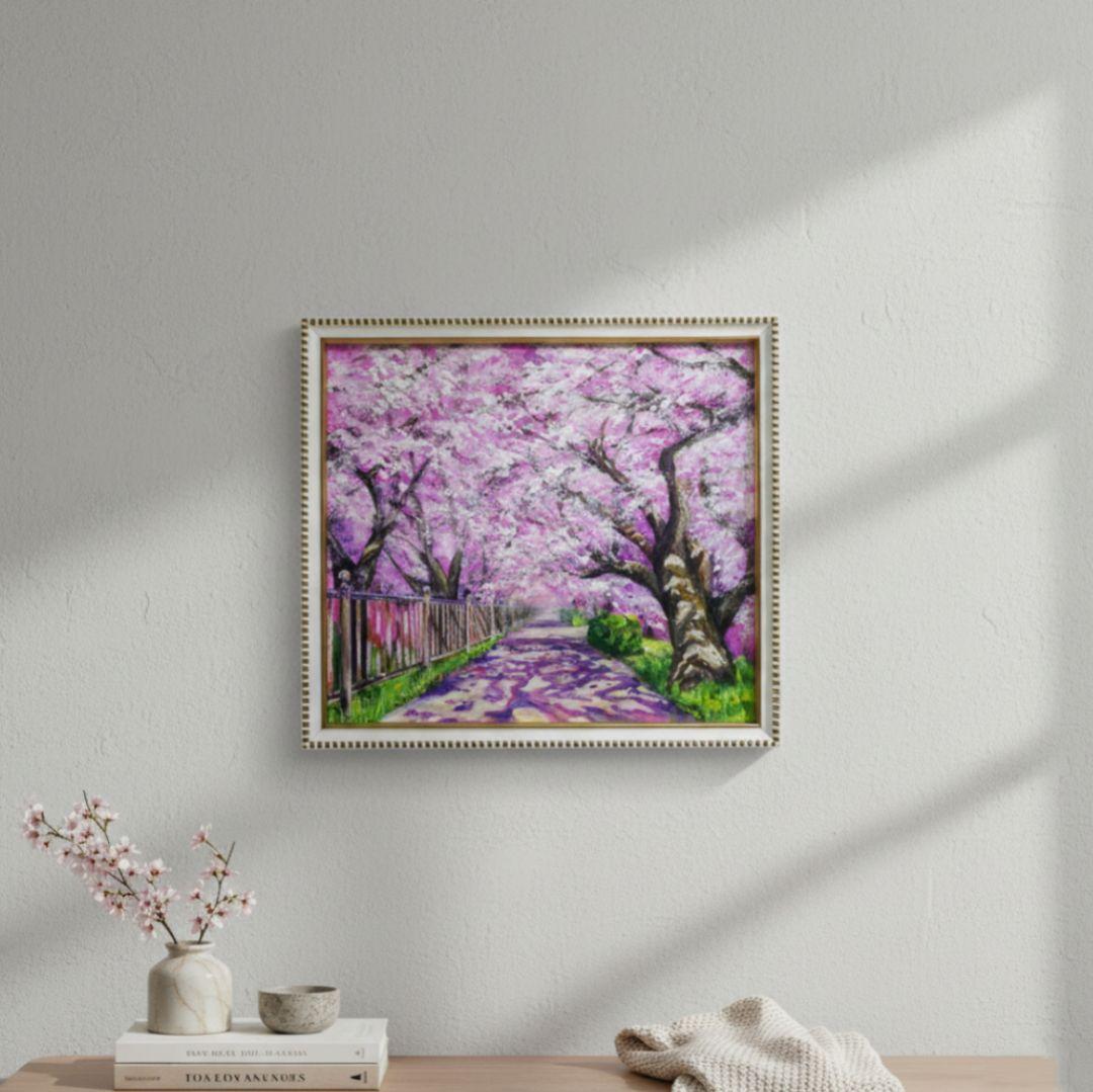 油絵 油彩 油彩画 絵 絵画 【春のトンネル】