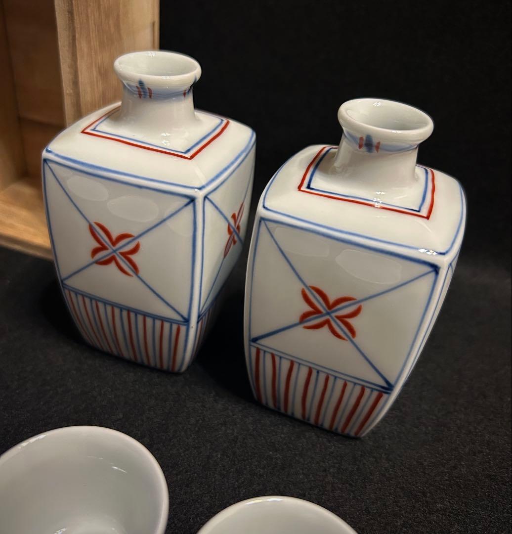 富本憲吉写 酒器揃 色絵 花線文 徳利 猪口 陶芸 富花