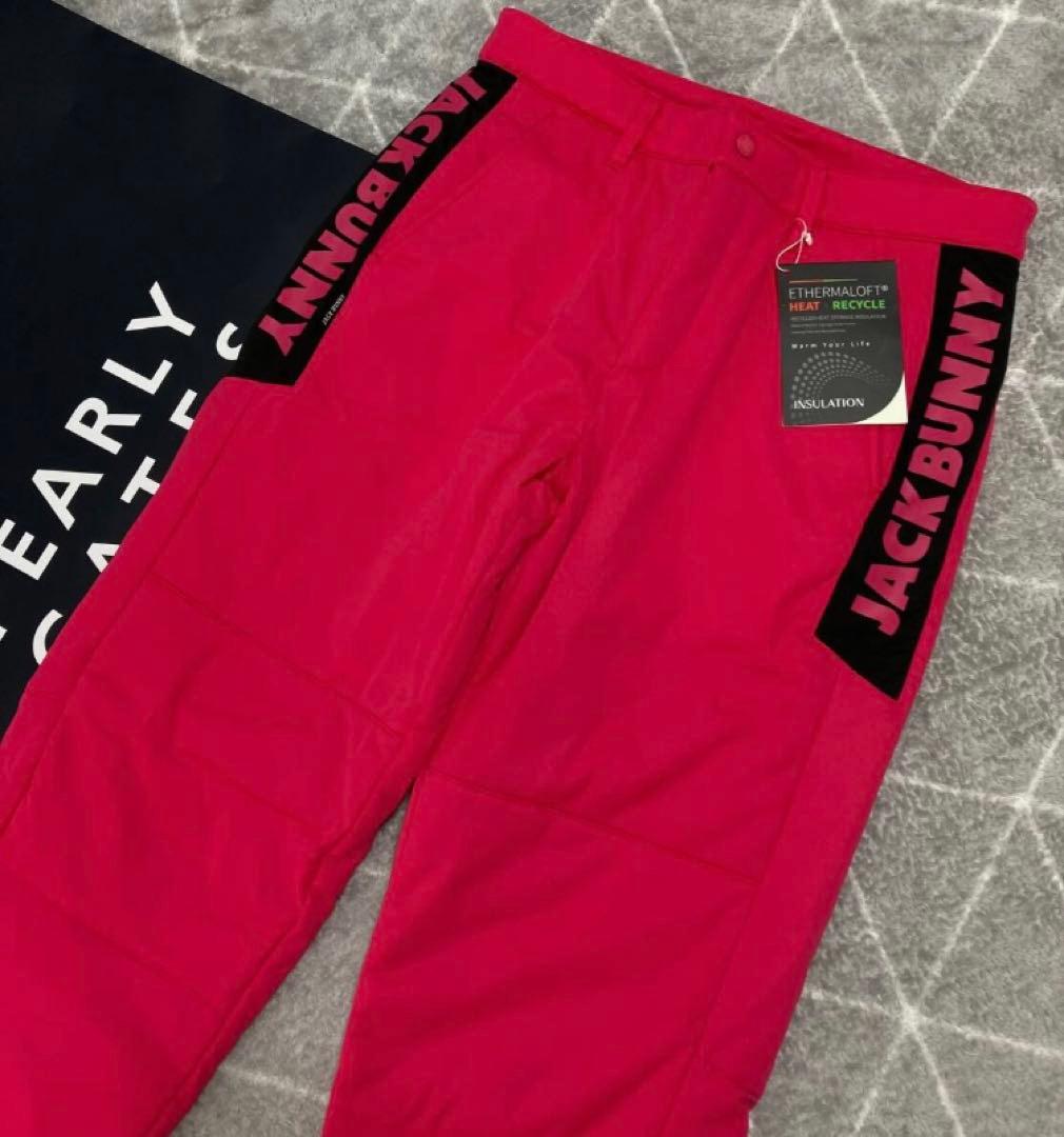 新品 パーリーゲイツ ジャックバニー PEスムース 中綿パンツ(5)L/ピンク