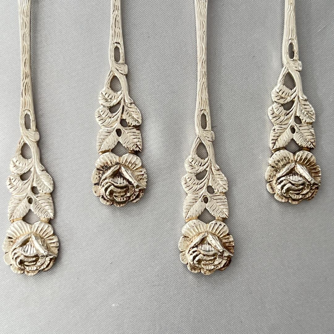 【ANTICO】 ヒルデスハイムローズ ケーキフォーク 6本【純銀】12.5cm