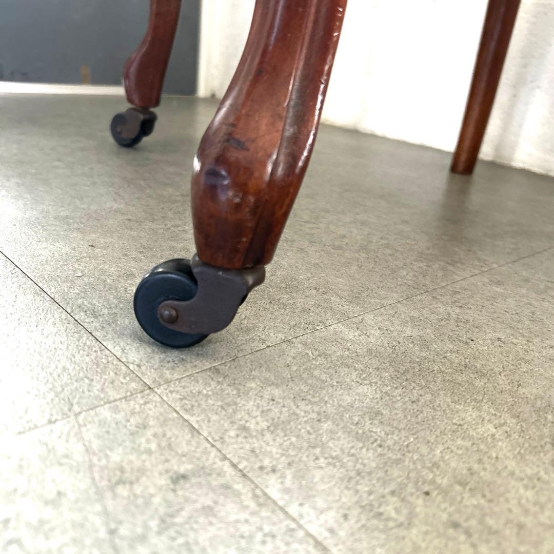 値下げ❗️アンティーク　イギリス　バルーンバックチェア　キャスター付き　ゴブラン織