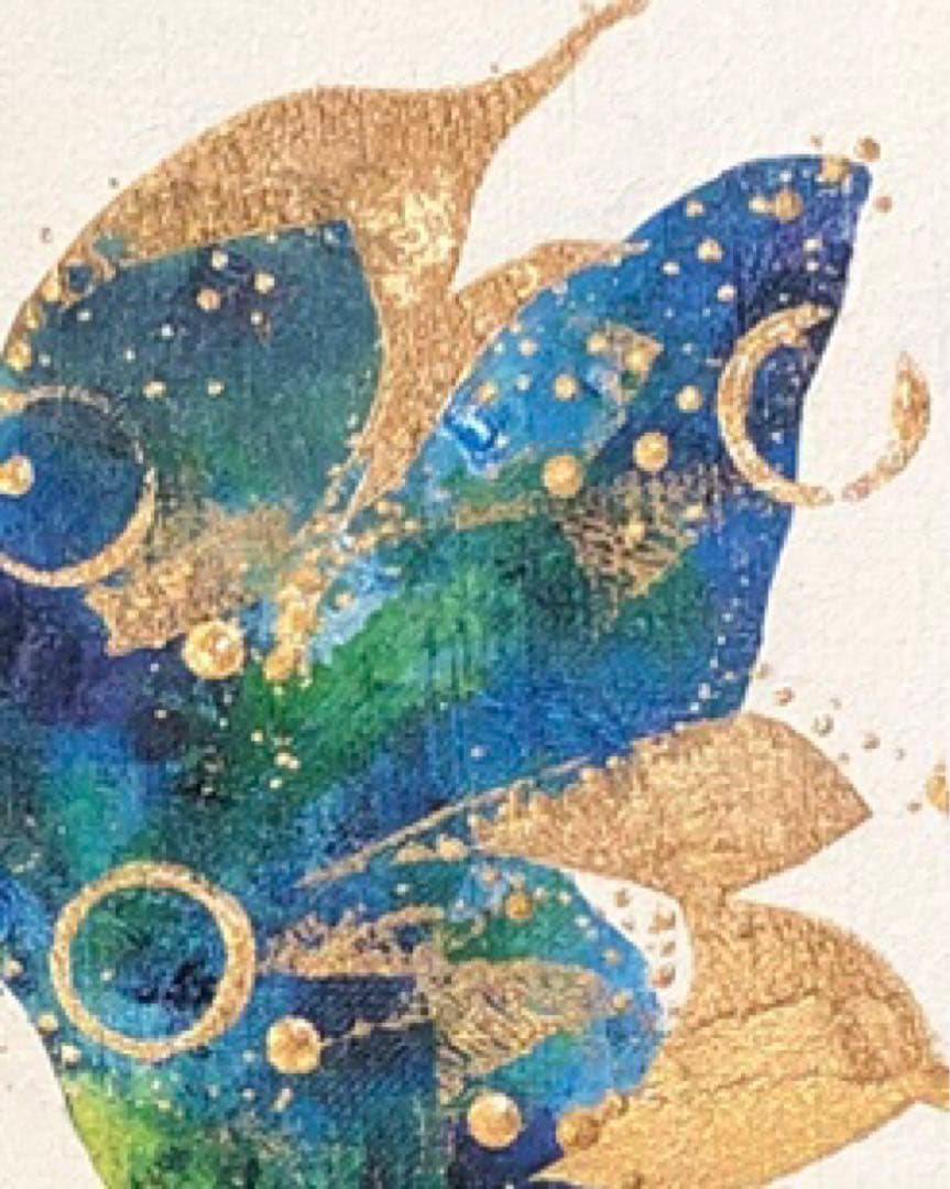 絵画　油絵　原画　蝶　北欧　カラフル　アート　インテリア　F4