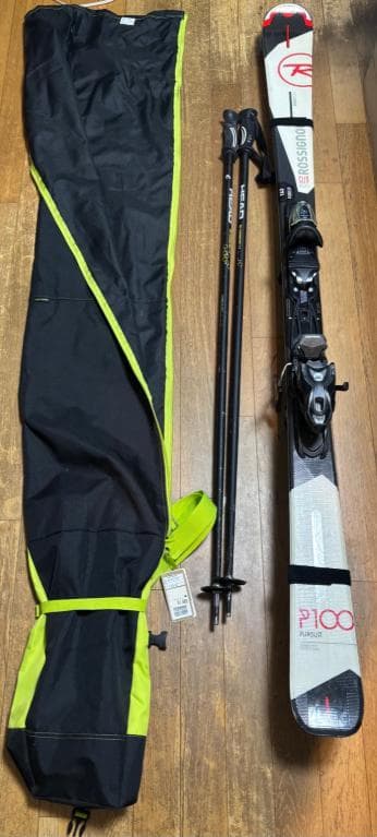ROSSIGNOL P100 163cm スキーセット｜ケース付 ポール付