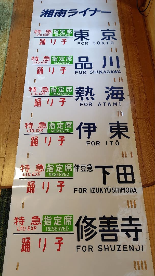185系 側面方向幕 指定/自由席 はまかいじ入り