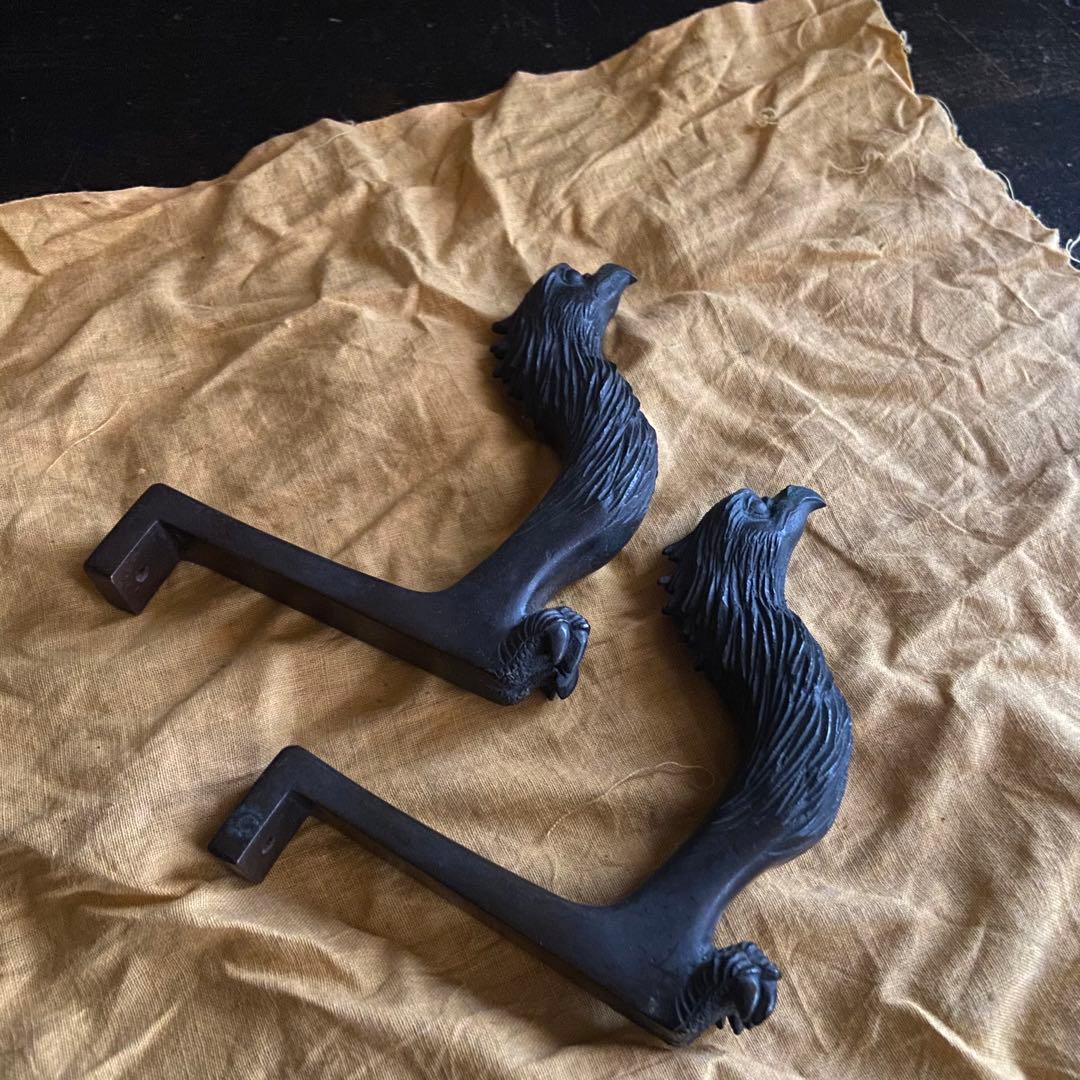 骨董　亀文堂　鴨居掛け　かもい　長押　なげし　フック　一対