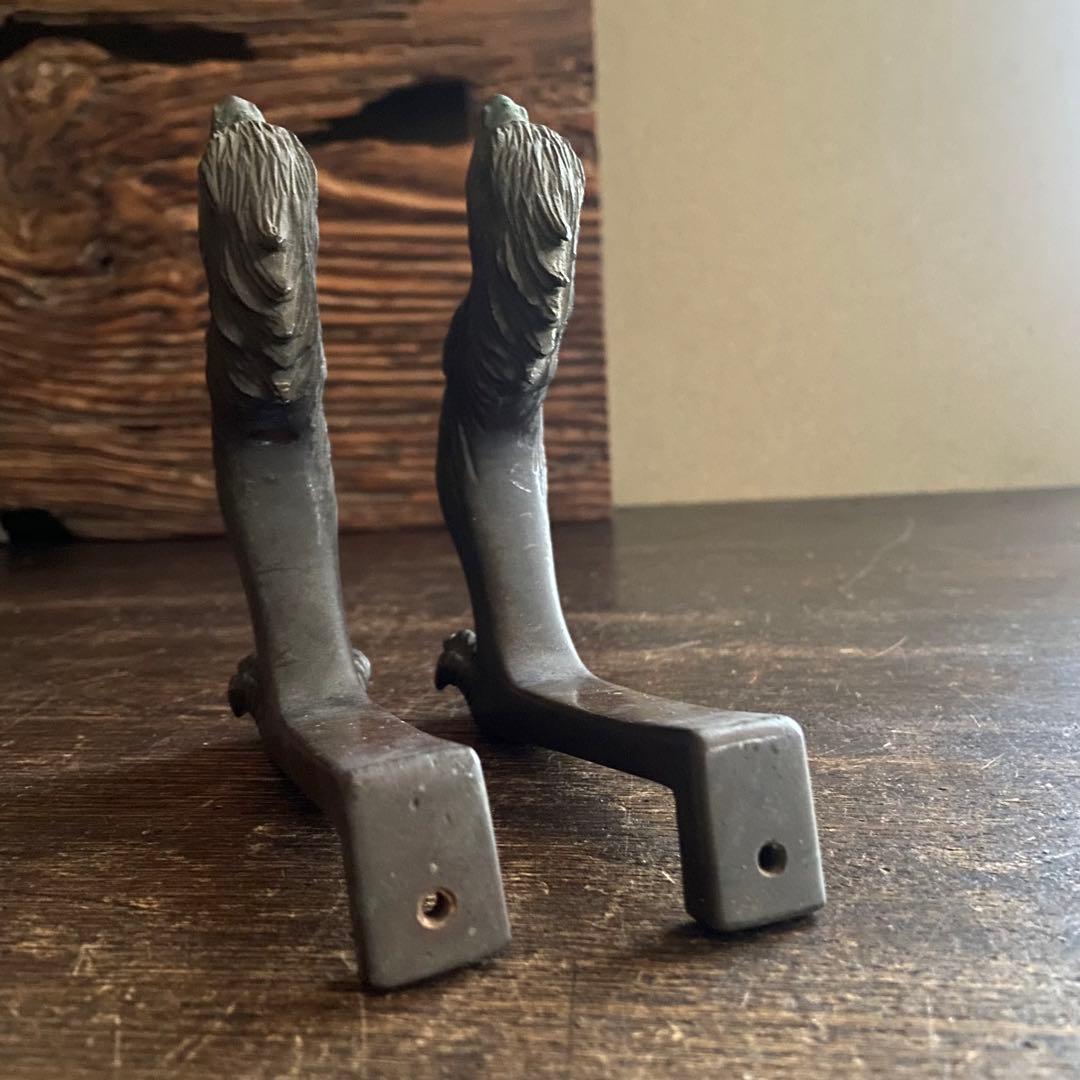 骨董　亀文堂　鴨居掛け　かもい　長押　なげし　フック　一対