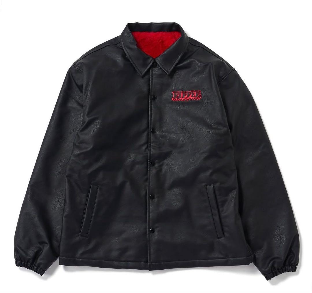 ウェア RIPPER FAKE LEATHER COACH JACKET