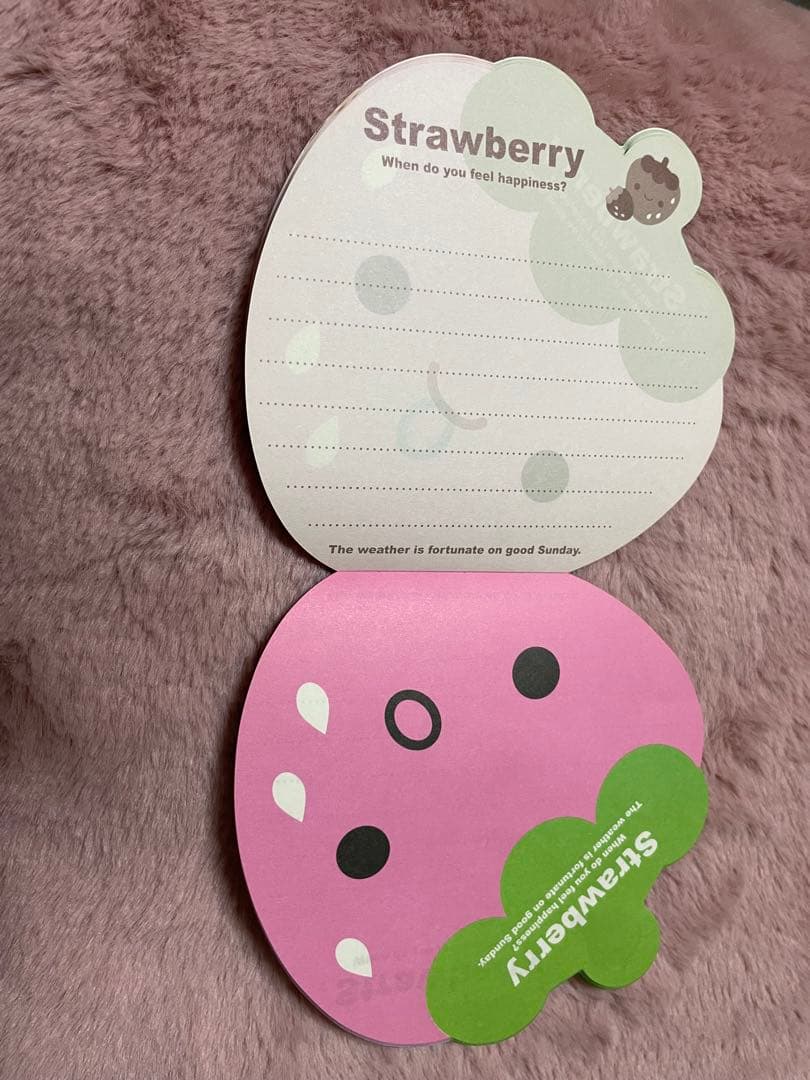 平成レトロ　当時物　いちごダイカットメモ帳