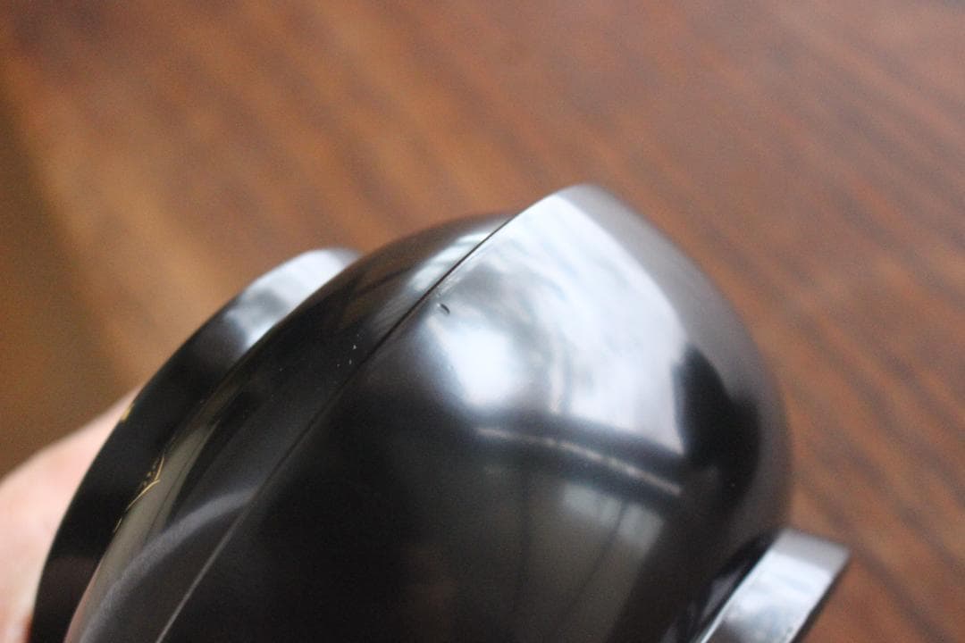 極小保管傷1箇所のみ！時代黒漆に牡丹沈金の映えるお椀２点（検輪島塗沈金椀