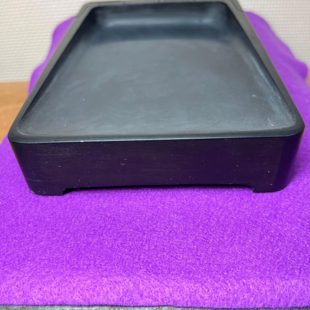 ⭕️雨畑硯　芳龍閣硯舗　風字様硯　四六大　石紋綺麗　墨1サービス　スッキリ気品大