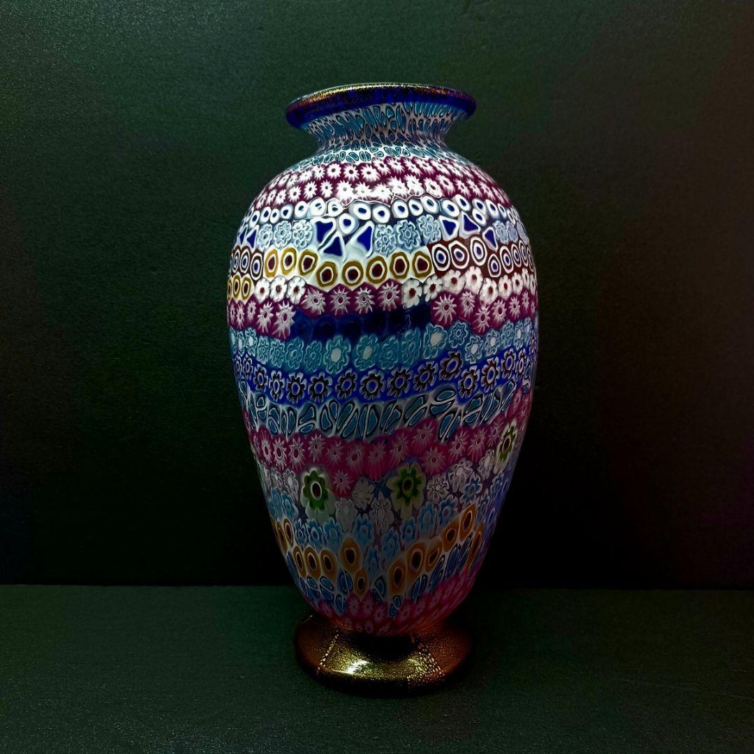 MURANO 大型 ムラノ ミルフィオリ 花瓶 オブジェ