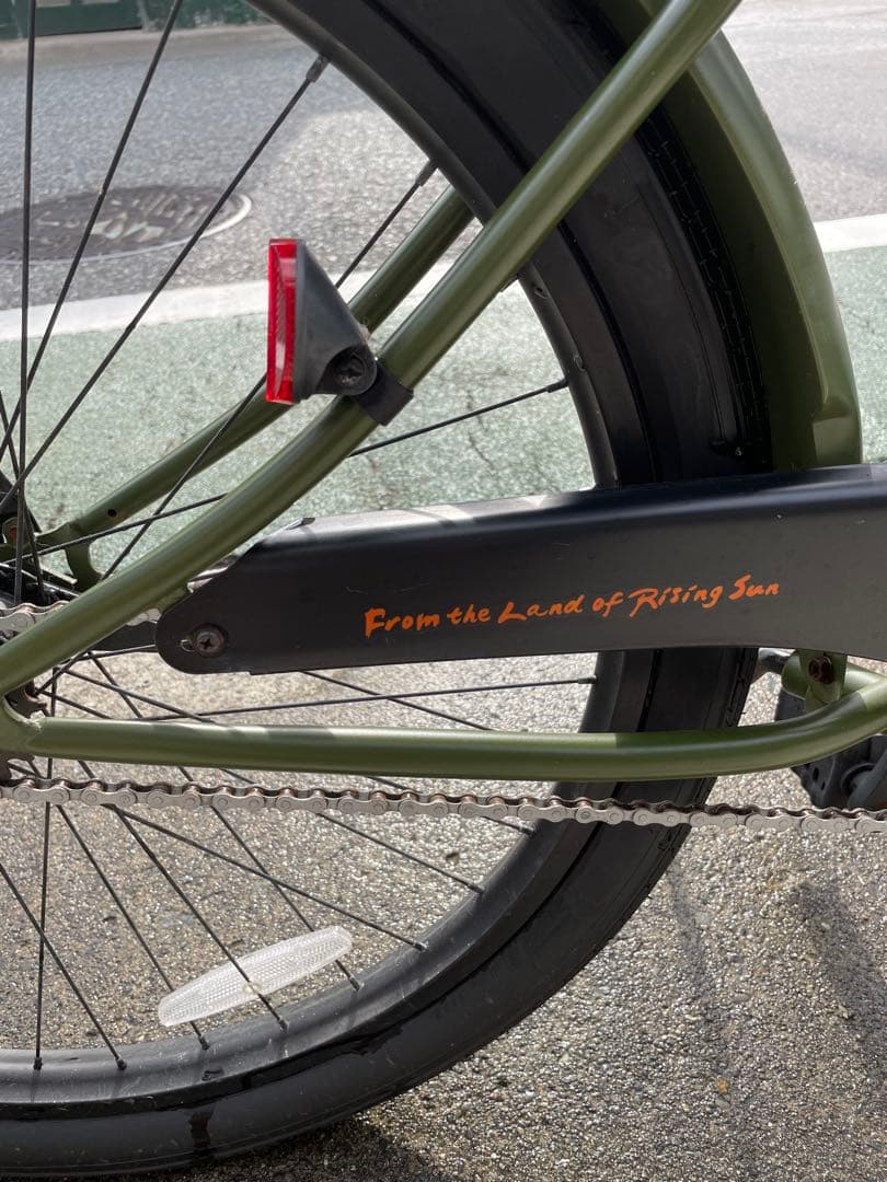 【Rainbow ビーチクルーザー オリーブグリーン　サーフボードキャリア付き】