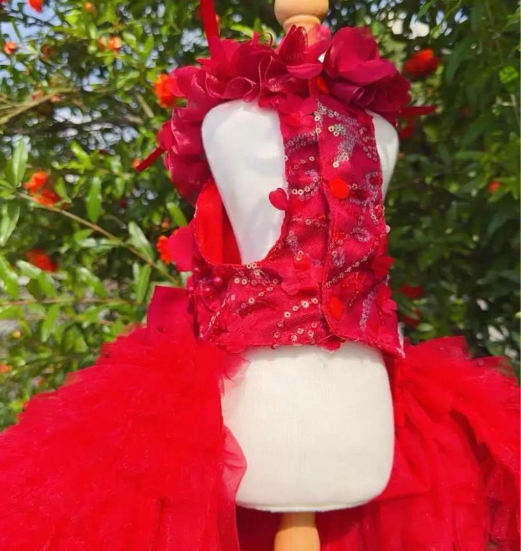 豪華ロングドレス　犬服　猫服　記念日　イベント　クリスマス　ハンドメイド